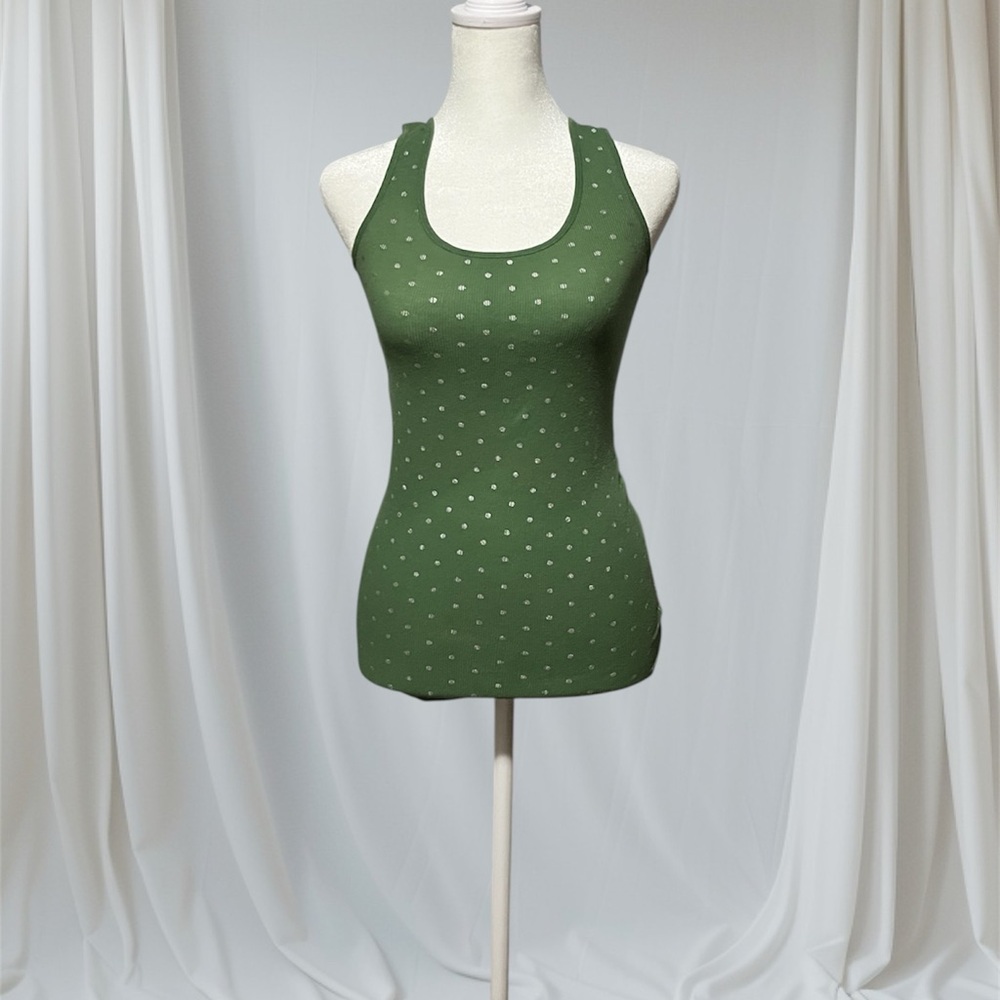 American Eagle Outfitters Green Polka Dot Women's Tank Top